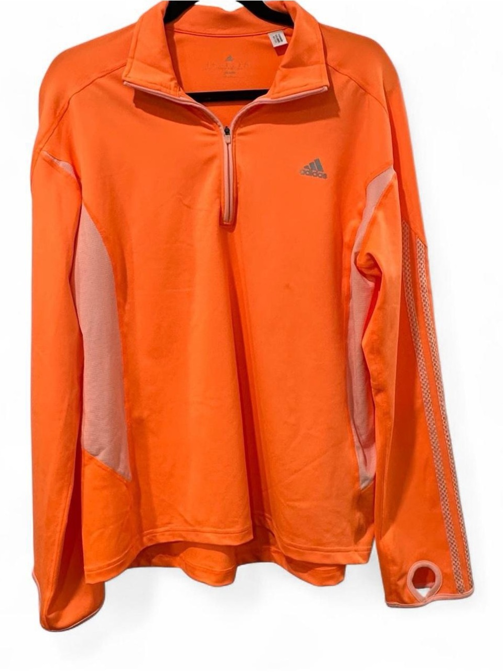 adidas Bright Orange Performance Quarter-Zip Top